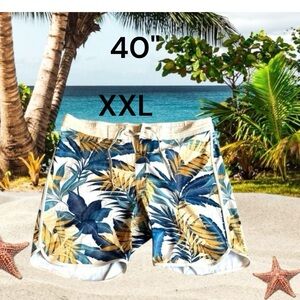 OLD NAVY New Men’s Swim Trunks Size 40 XXL Tropical Print